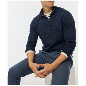 J. Crew Men's Raglan Half Zip Pullover Sweater Navy Size XL NWT